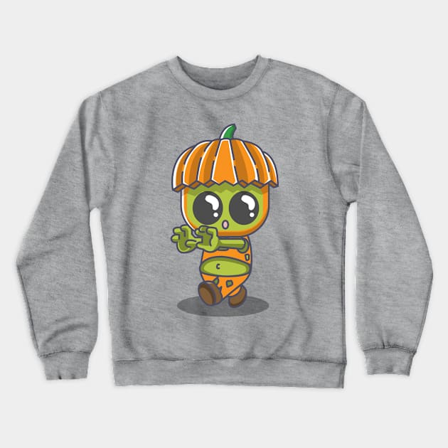 Cute pumpkin zombie Crewneck Sweatshirt by fflat hds